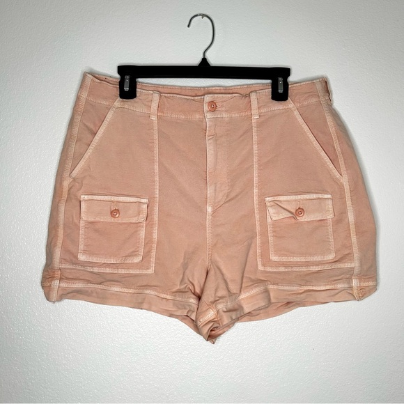 American Eagle Pastel Orange Stretch Highest Rise 90’s Boyfriend Shorts Size 16 - Picture 1 of 9